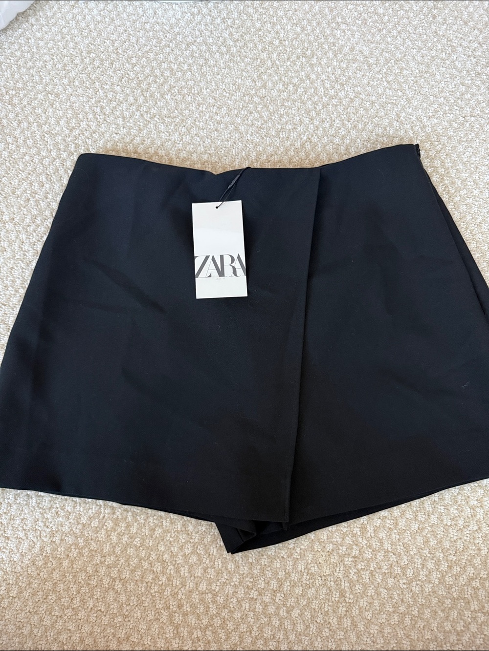Zara Black Women's Skort with Front Overlay